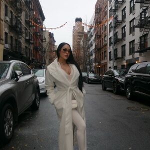 Oh Polly Bone White Leather Jacket